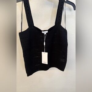 Rails Black Crochet Crop Top